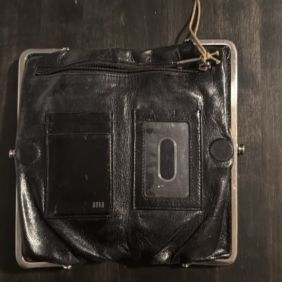 Hobo Lauren Vintage Hide Silver Frame Leather Wallet Clutch - Picture 4 of 9